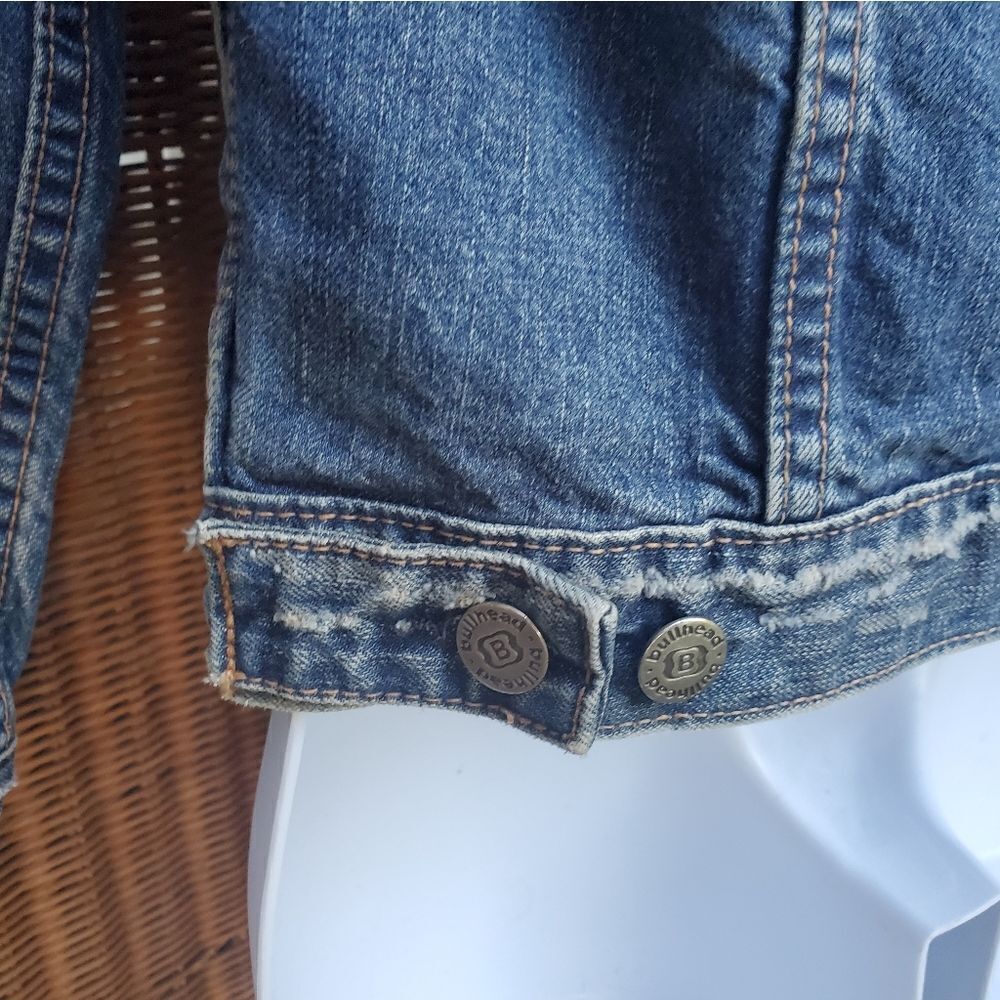 Bullhead Distressed Denim Jacket M - Picture 8 of 10